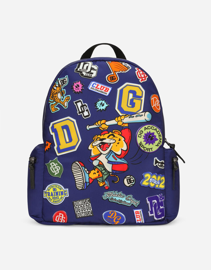 Dolce&Gabbana Printed nylon backpack Blue EM0122AS651