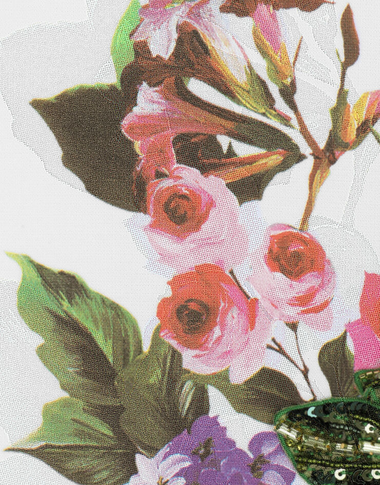 Dolce & Gabbana 花卉刺绣与印花平纹针织 T 恤 白 F8U74ZGDCBJ