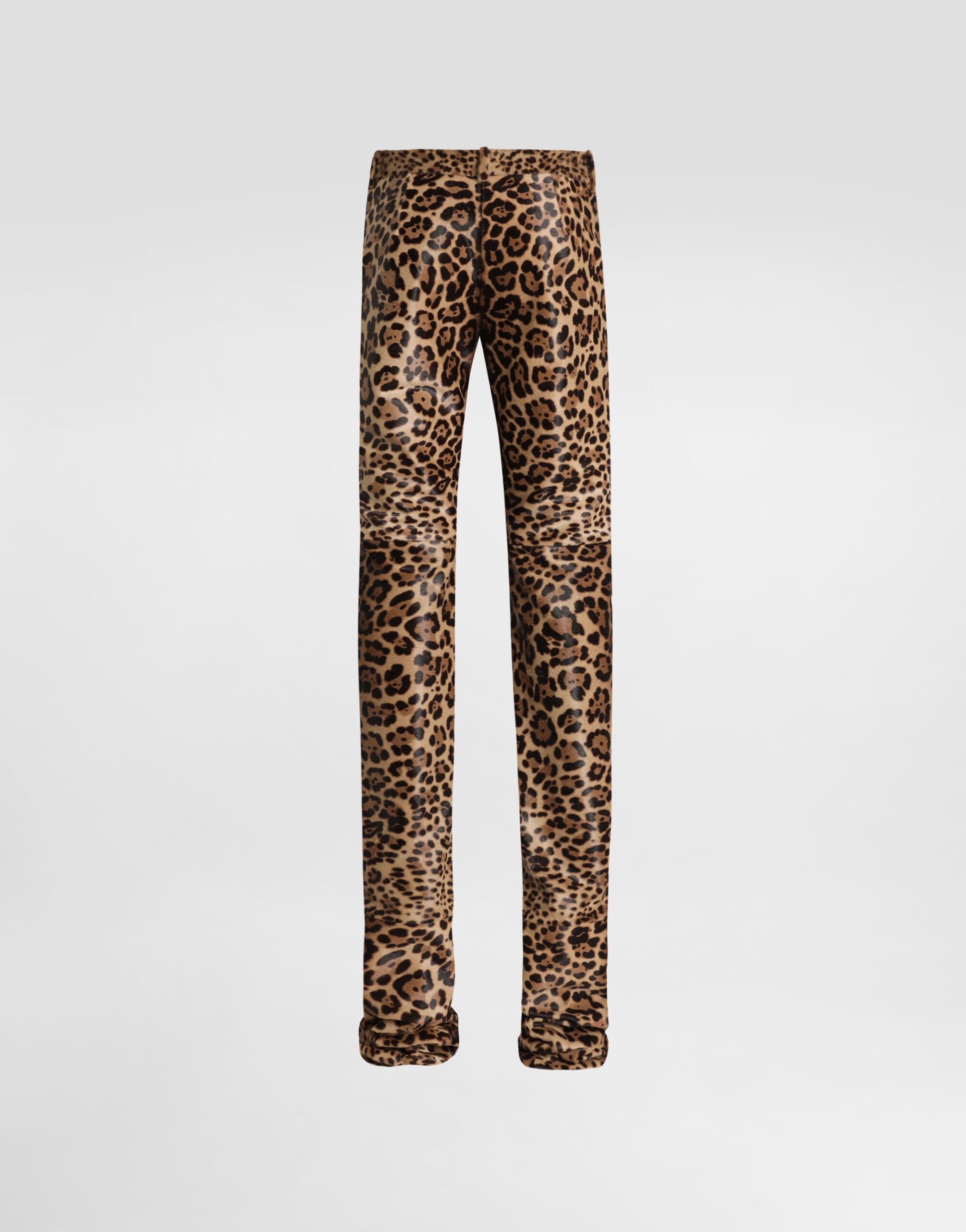 Leopard-print calf trousers in Multicolor for Women
