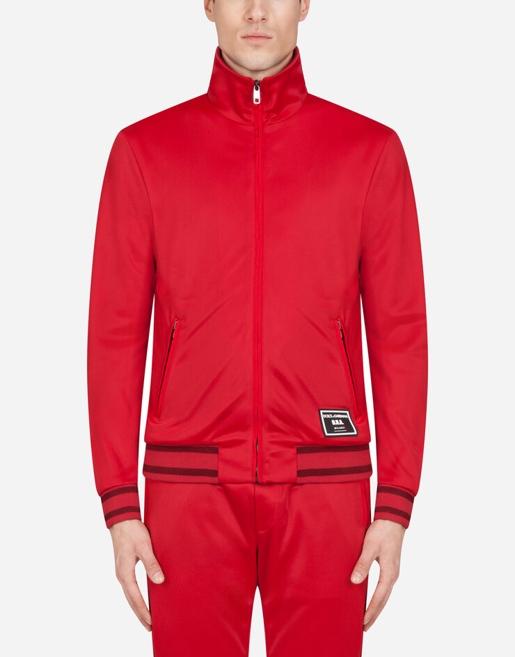 Dolce & Gabbana Zip-up sweater with patch BORDEAUX G9IQJTHU7B7