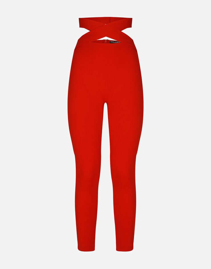 Dolce & Gabbana Pantalón de viscosa con cinturilla Rojo FTCTUTFURL6