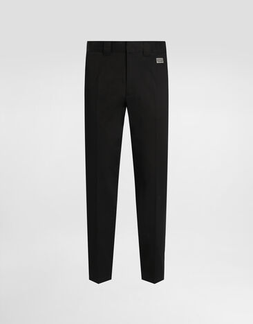 Dolce & Gabbana Tailored cotton pants Black GP0K3TFUFL3