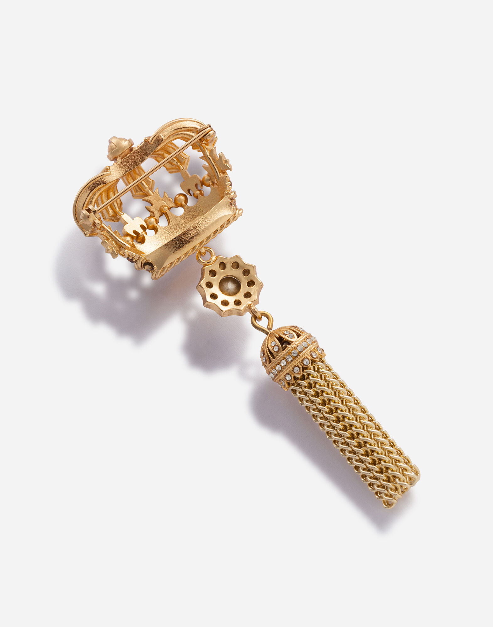 BROOCH WITH CROWN AND TASSEL