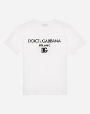 Dolce & Gabbana Jersey T-shirt with DG embroidery Black L4JTEYG7CD8