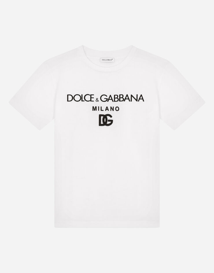 Dolce & Gabbana Jersey T-shirt with DG embroidery White L4JTDMG7BME