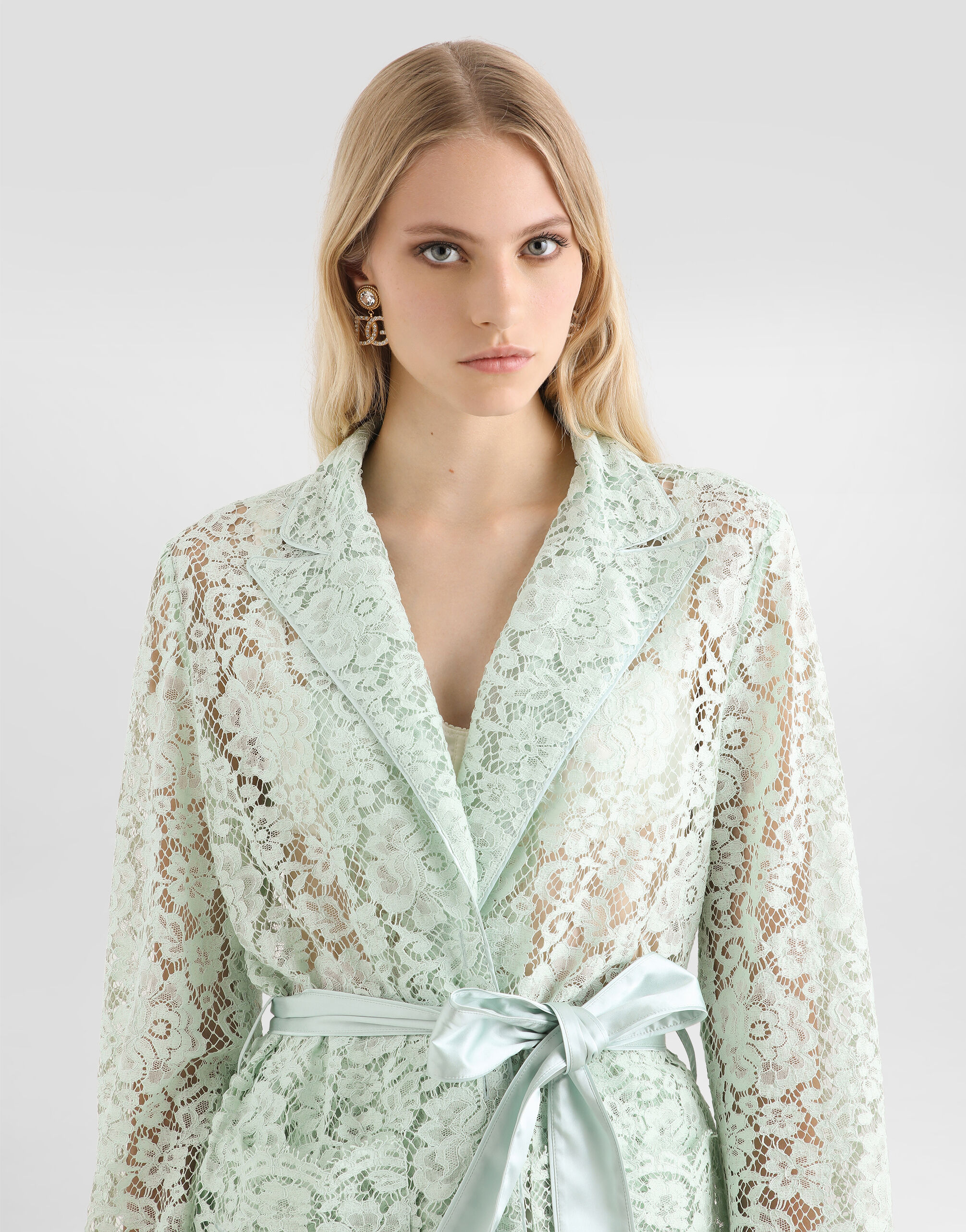 Lace vanity shirt in Green for Women | Dolce&Gabbana® US