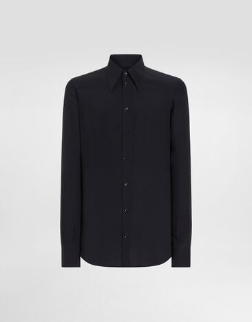 Dolce & Gabbana Crêpe de chine gold shirt Blue G5NP9TGK522
