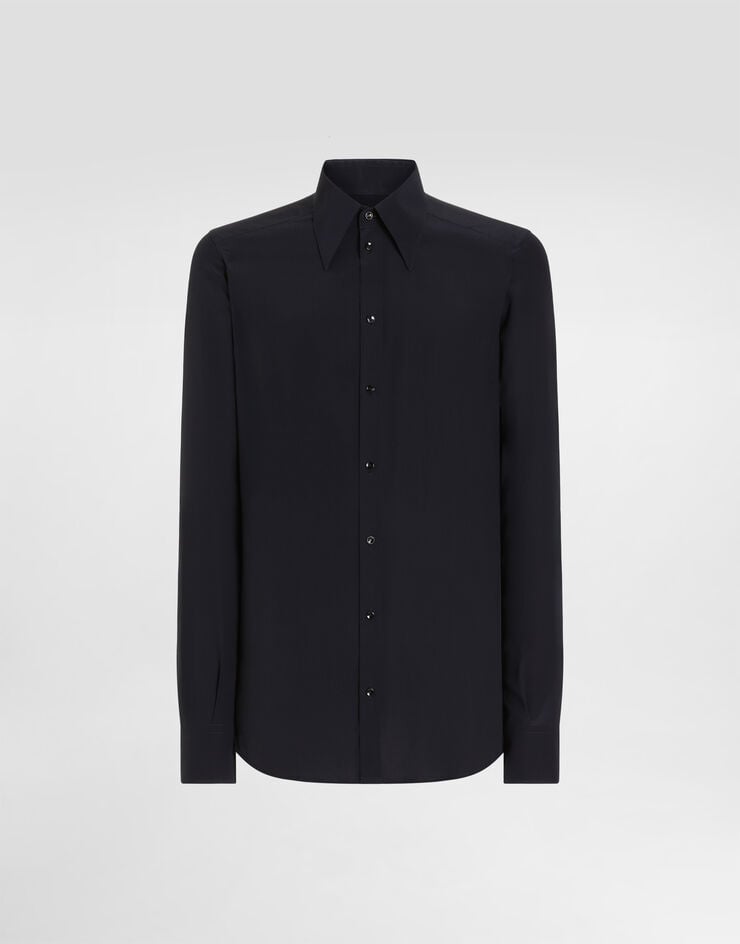 Dolce & Gabbana Crêpe de chine gold shirt Dolce & Gabbana Crêpe de chine gold shirt Blue G5NP9TGK522