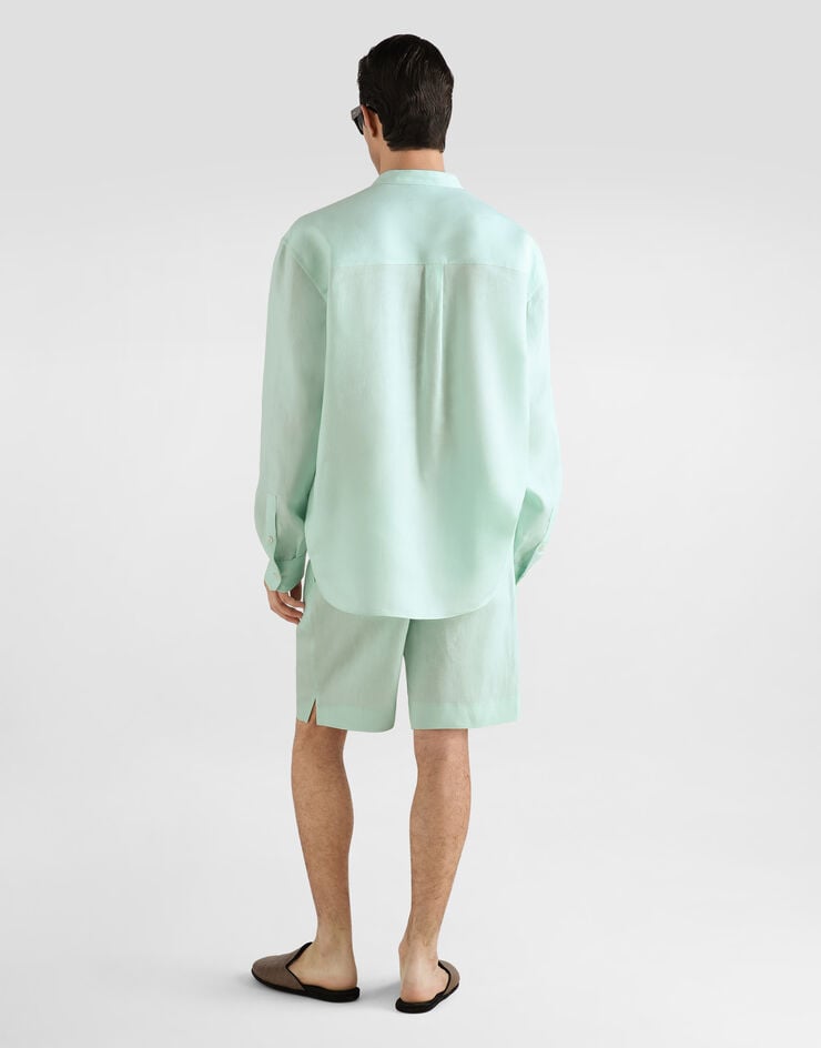 Dolce & Gabbana Bermuda en lin Azure GW0MATFU4JB