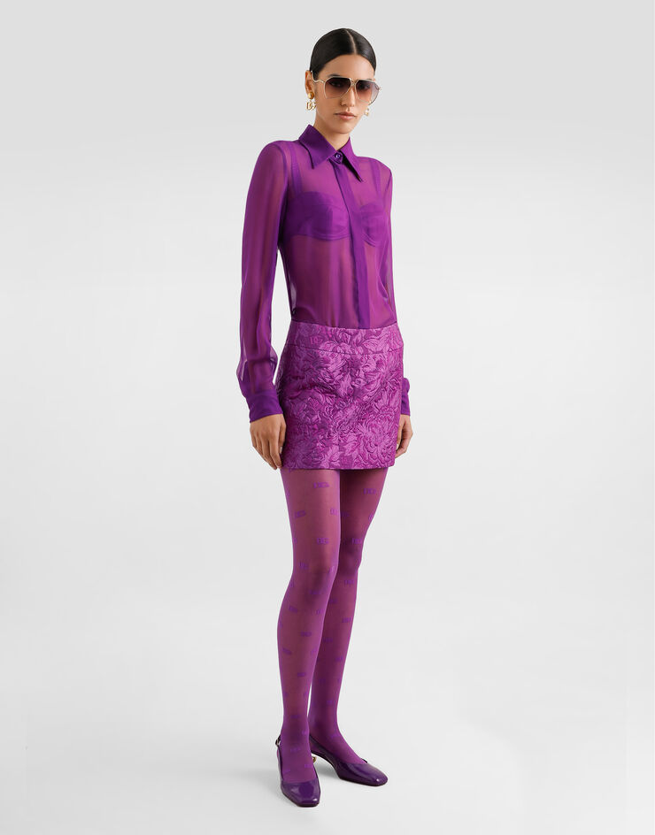 Dolce & Gabbana Brocade miniskirt Purple F4A8CTHJMQO