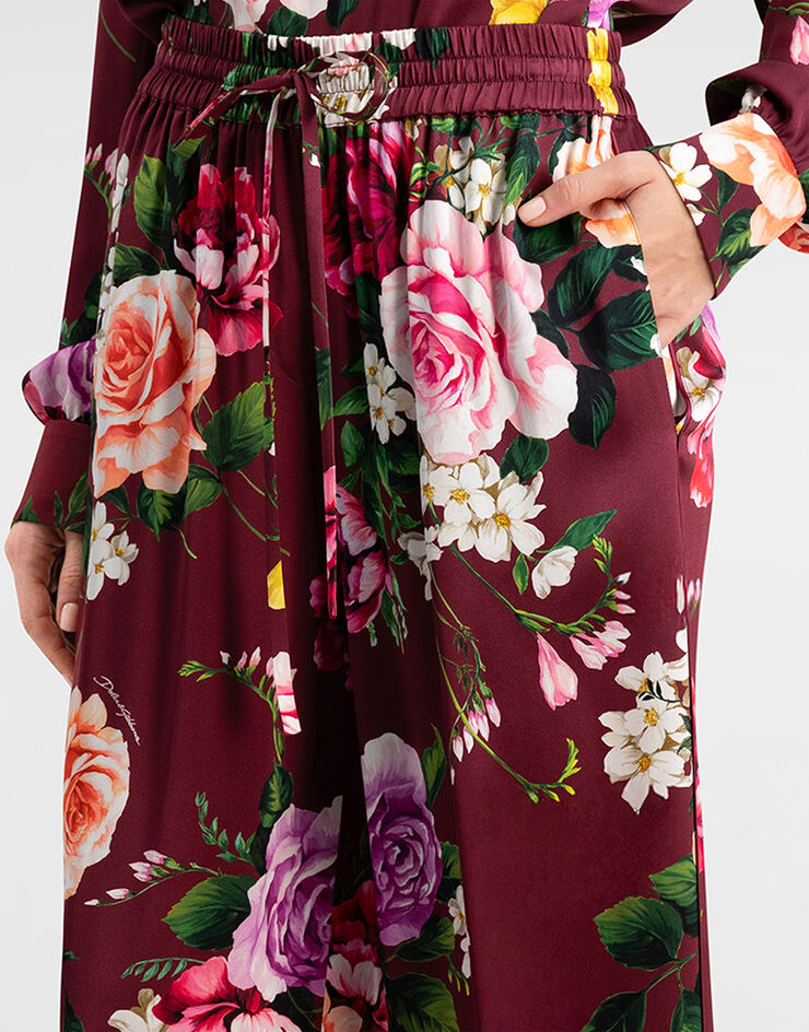 Dolce & Gabbana Rose-print satin vanity trousers Multicolor I3J79WIS11B