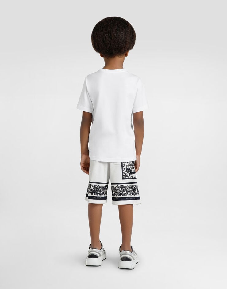 Dolce & Gabbana Camiseta de manga corta de punto con estampado Dolce&Gabbana Blanco L4JTHUG7PBN