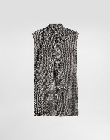 Dolce & Gabbana قميص شيفون بطبعة مربعات شطرنج متعدد الألوان F5T73TIS1ZQ