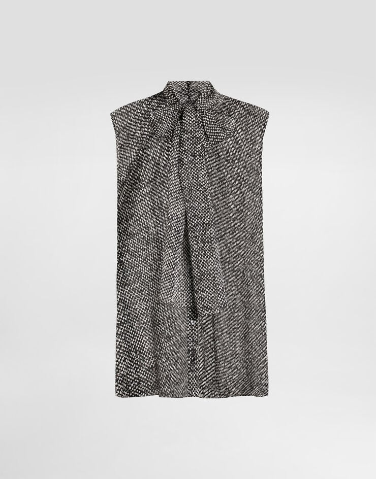 Dolce & Gabbana Damier-print chiffon shirt Multicolor F5T73TIS1ZQ