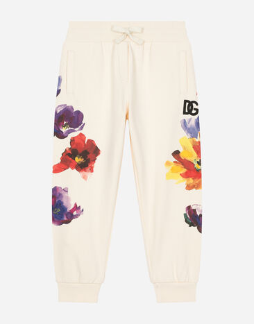 Dolce & Gabbana Pantalón de chándal en punto con estampado de flores Imprima L5JP5BHPGF4