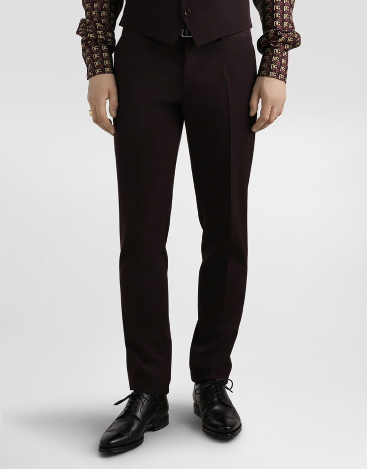 Dolce & Gabbana Traje de botonadura doble en gabardina de lana Multicolor GK7SMTFU2OW