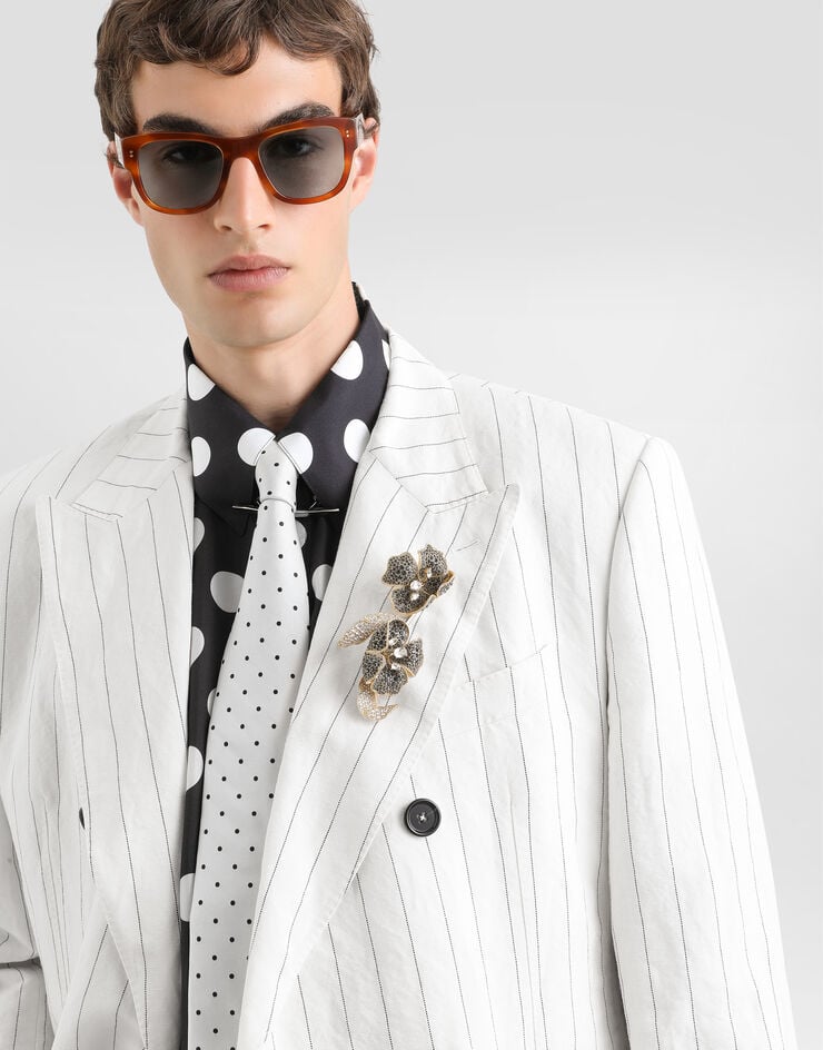 Dolce & Gabbana Double-breasted linen and wool jacket Dolce & Gabbana Double-breasted linen and wool jacket Multicolor G2QS7TFR3F0