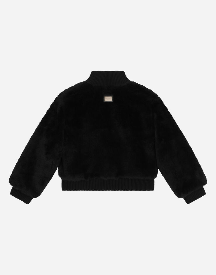 Dolce&Gabbana Faux fur bomber jacket with tag Black L42B70FUP08