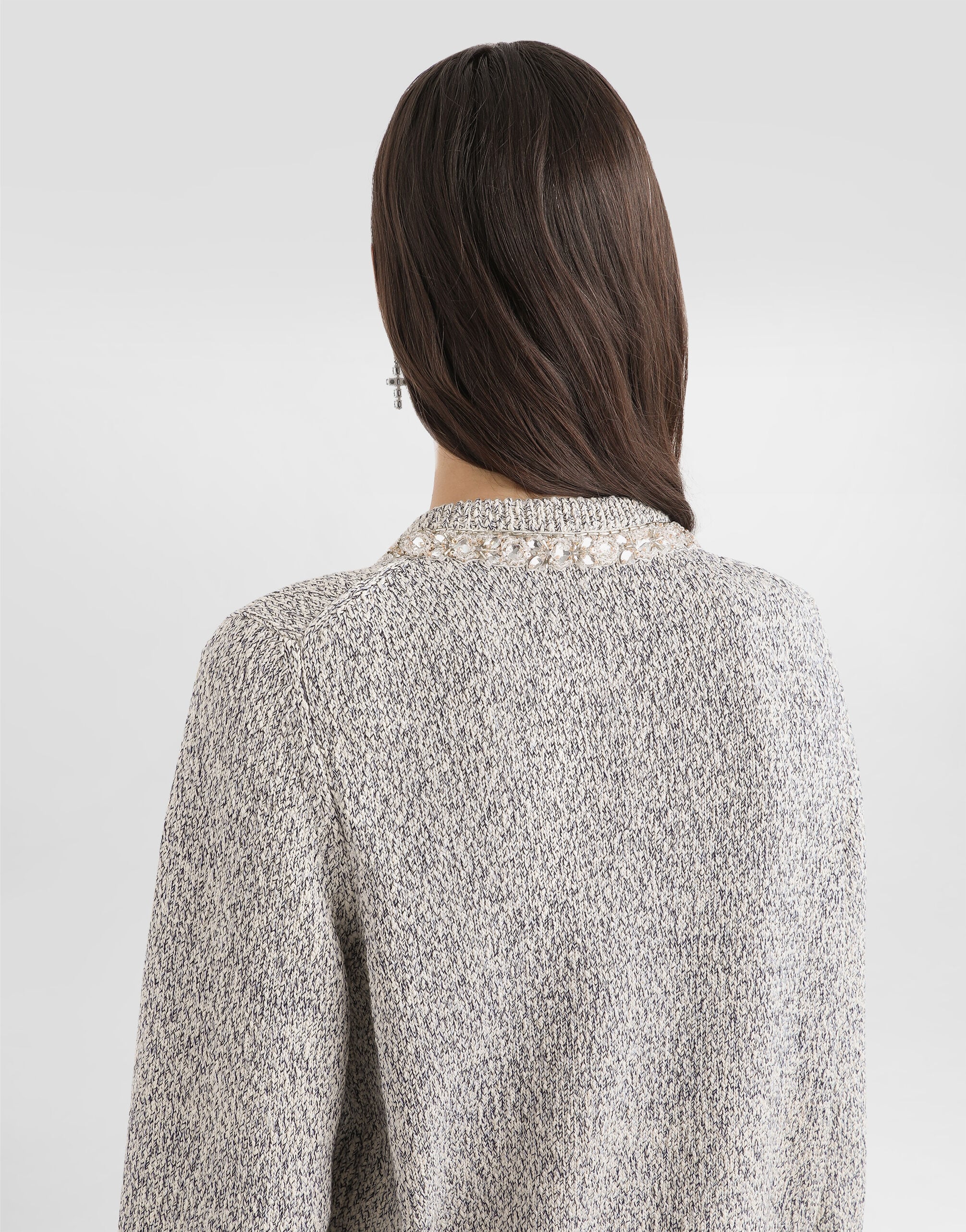 DOLCE & GABBANA ニットカーディガン グレー Cotton and silk cardigan in Grey for Women | Dolce&Gabbana®