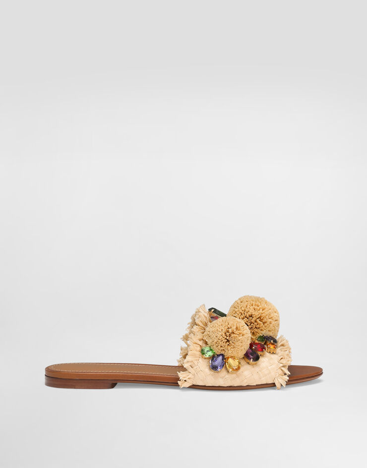 Dolce & Gabbana Braided slipper with fringes Multicolor CQ0648AM447