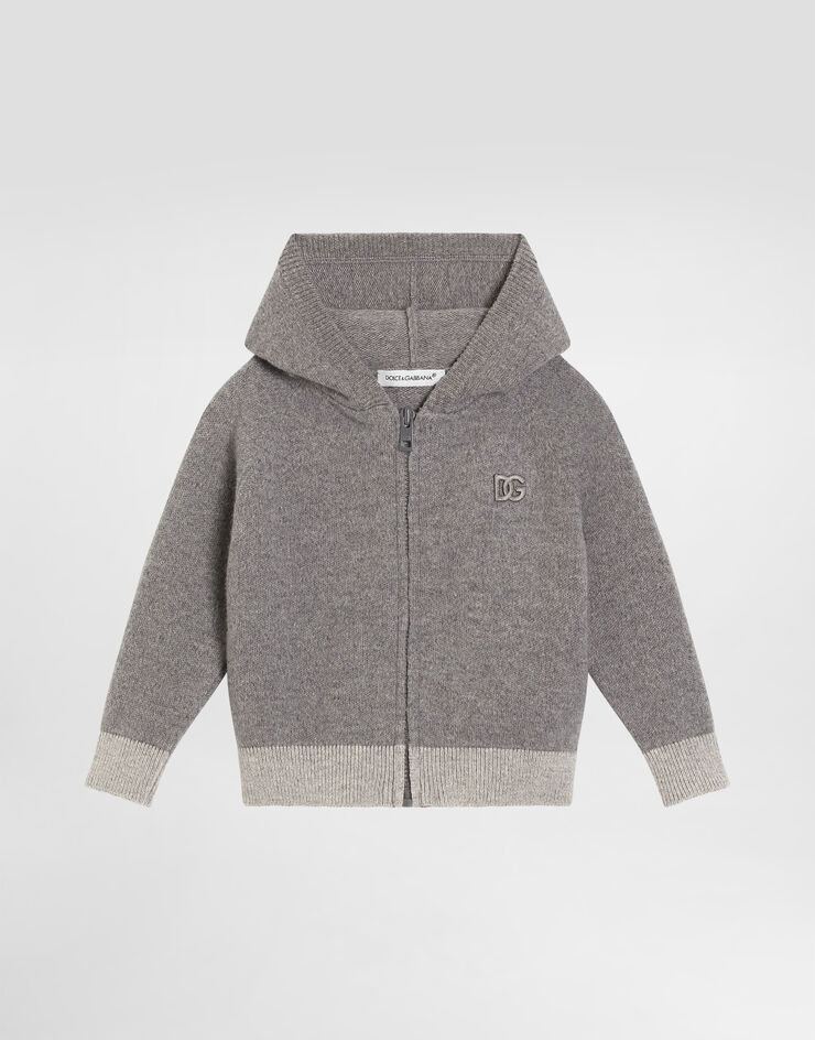 Dolce & Gabbana Wool and cashmere hooded cardigan Grey L1KWH7JGMB8