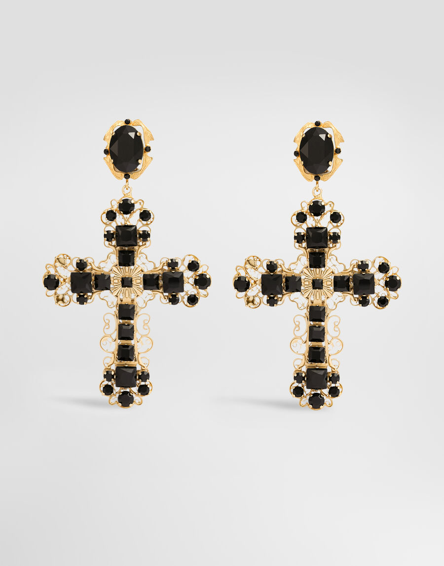 Clip earrings with crosses