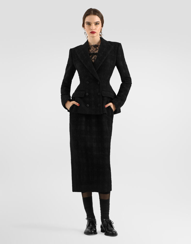 Dolce & Gabbana Wool-blend check bouclé skirt Dolce & Gabbana Wool-blend check bouclé skirt Black F4DG9TFQZBD