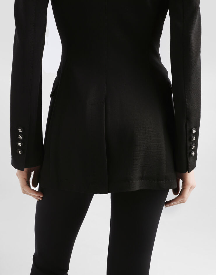 Dolce & Gabbana Double-breasted Milano rib jacket Black F29RSTFUGPN