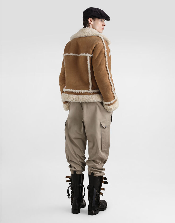 Dolce & Gabbana Stretch cotton gabardine cargo trousers Beige GP135TFUFL3