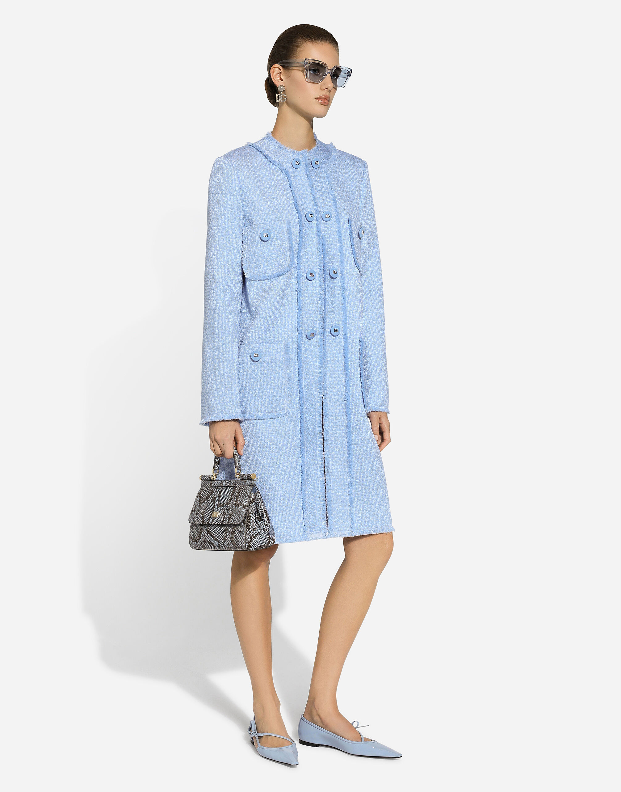 【DOLCE&GABBANA】シングルブレストコート ツイード ブラックのウィメンズ シングルブレストコート ツイード