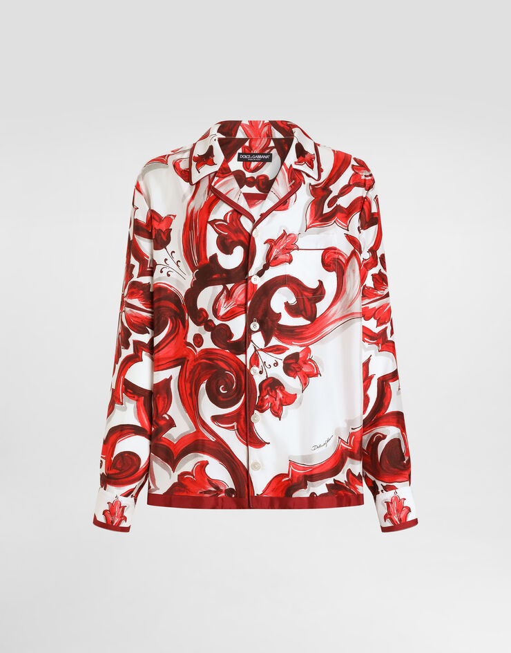 Dolce & Gabbana Majolica-print vanity twill shirt Dolce & Gabbana Majolica-print vanity twill shirt Multicolor G5IF1THI13F