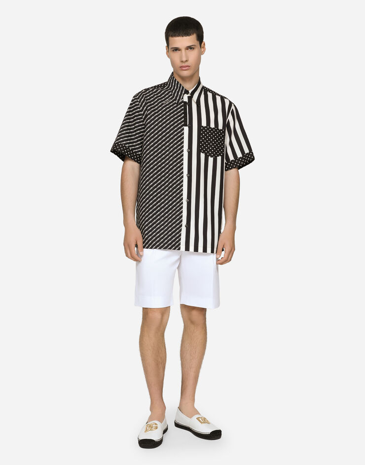 Dolce & Gabbana Stretch cotton shorts with DG patch White GW0MATGEZV5