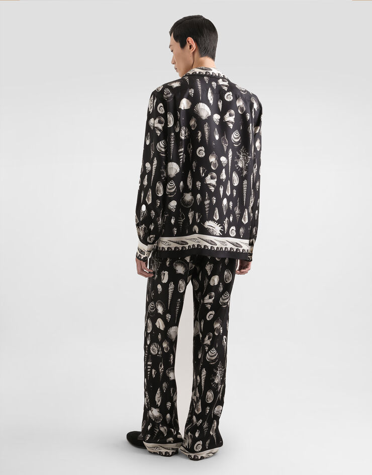 Dolce & Gabbana Shell-print silk twill vanity shirt Multicolor G5IF1THI1ZA