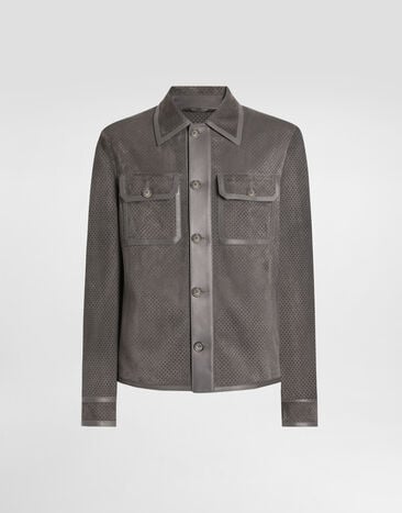 Dolce & Gabbana Perforated lambskin jacket Grey G9BOOLGJ477