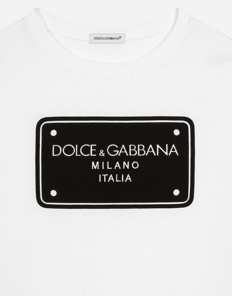 Dolce & Gabbana Jersey T-shirt with logo tag White L4JTHVG7N0G