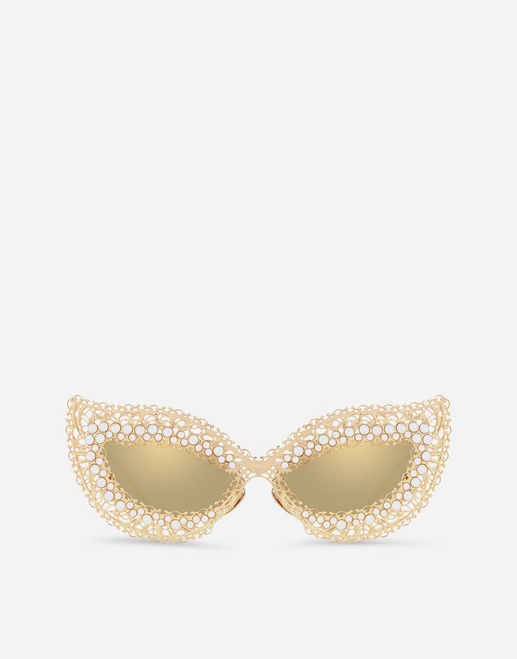 Dolce & Gabbana FILIGREE SUNGLASSES ORO CON PERLAS BLANCAS VG2238VM203