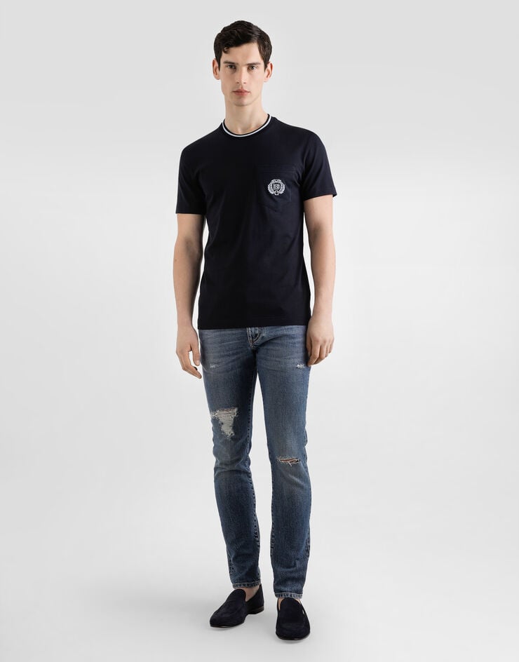 Dolce & Gabbana Cotton t-shirt Blue G8RA2ZFU7EQ