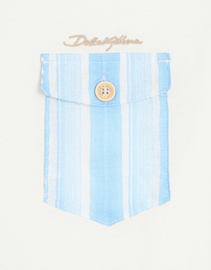Dolce & Gabbana Jersey T-shirt with front pocket White L4JTIEG7N8S
