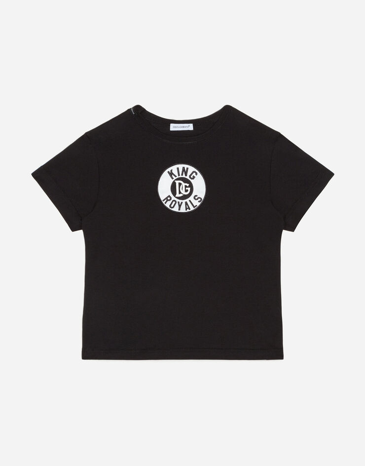 Dolce & Gabbana Short sleeved t-shirt with DG King royals patch Dolce & Gabbana Short sleeved t-shirt with DG King royals patch NERO L4JT6SG7VOV