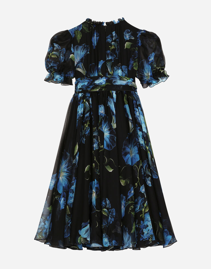 Dolce & Gabbana Chiffon dress with bluebell print Print L53DU7IS1TK
