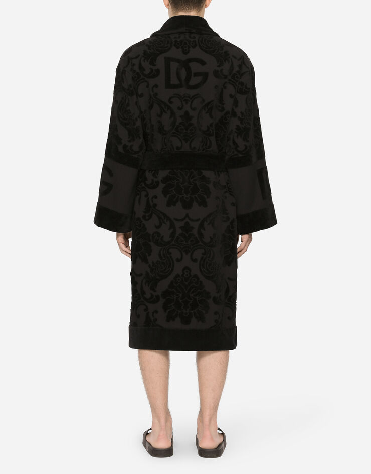 Dolce & Gabbana Bademantel aus Jacquard-Baumwollfrottee Mehrfarbig TCF009TCAGM