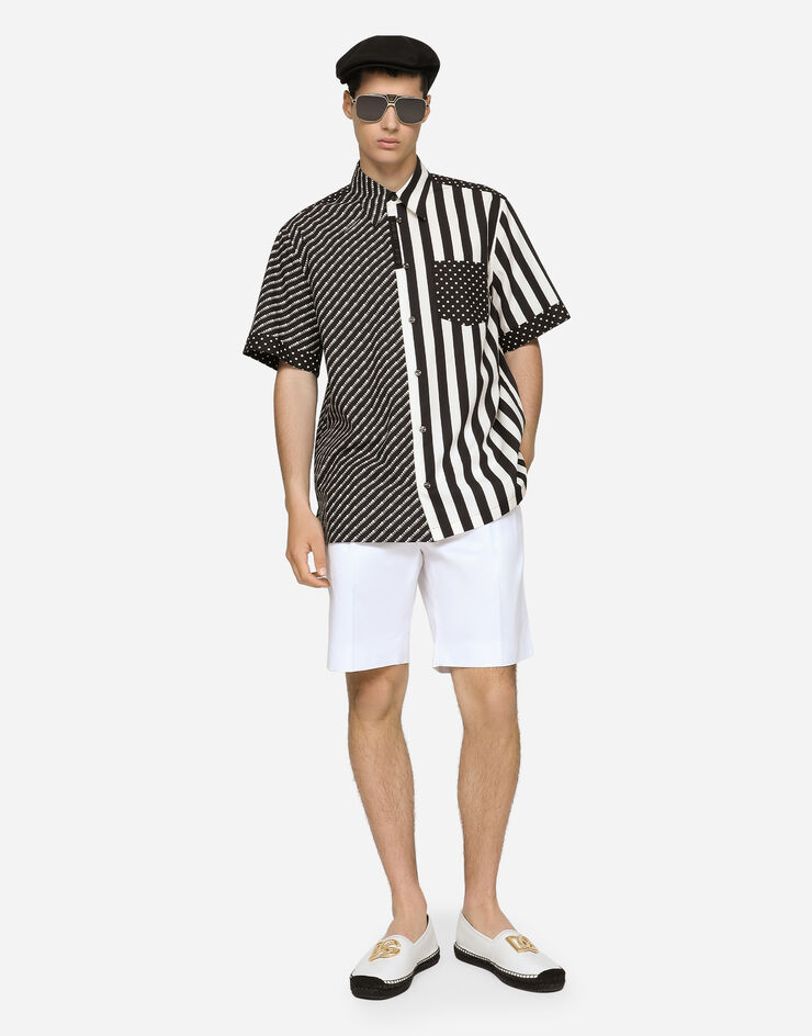 Dolce & Gabbana Stretch cotton shorts with DG patch White GW0MATGEZV5