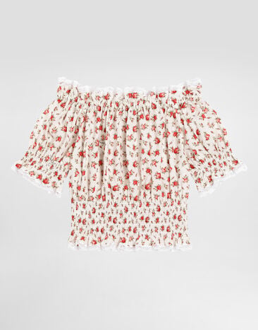 Dolce & Gabbana Roses-print poplin blouse Multicolor L56S62HS5UB
