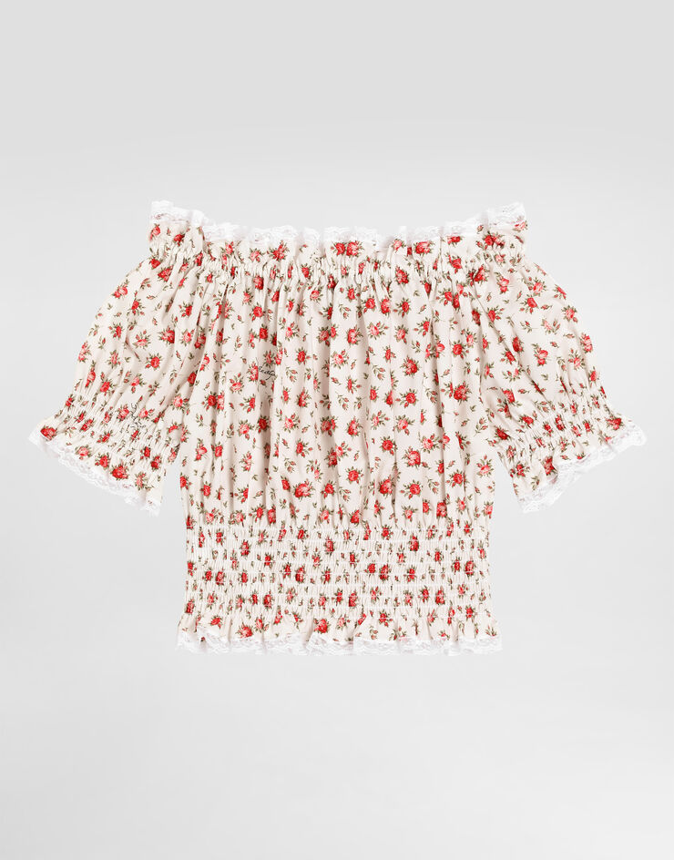 Dolce & Gabbana Roses-print poplin blouse Multicolor L56S62HS5UB