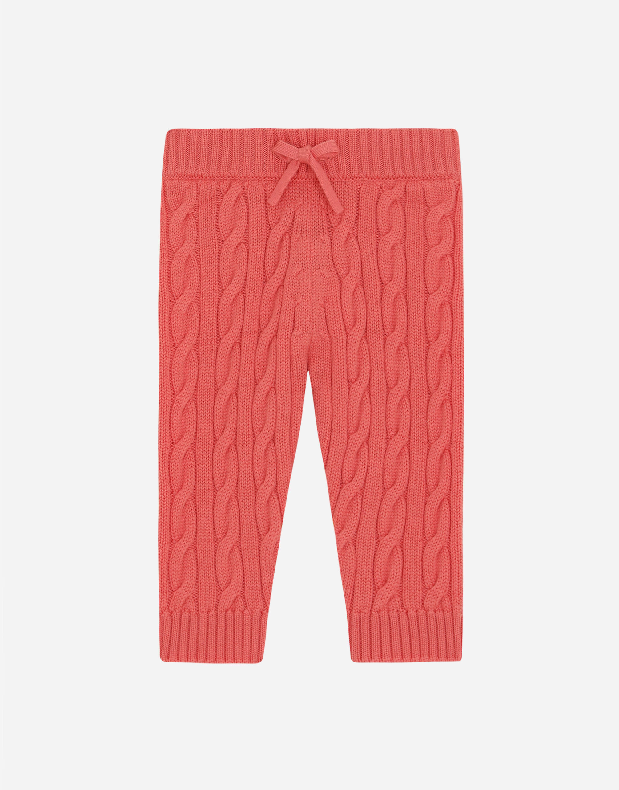 Dolce & Gabbana Cable-knit pants with DG logo patch Multicolor L22DX8G7BND