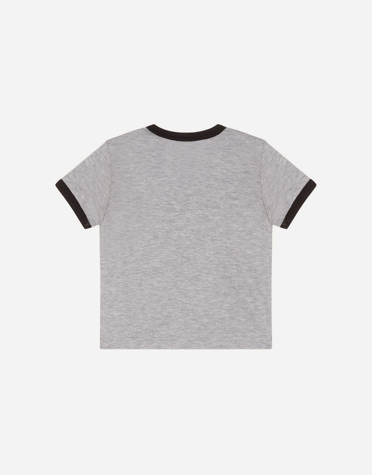 Dolce & Gabbana Jersey t-shirt with DG crown print GRIS L1JTBCG7VLN