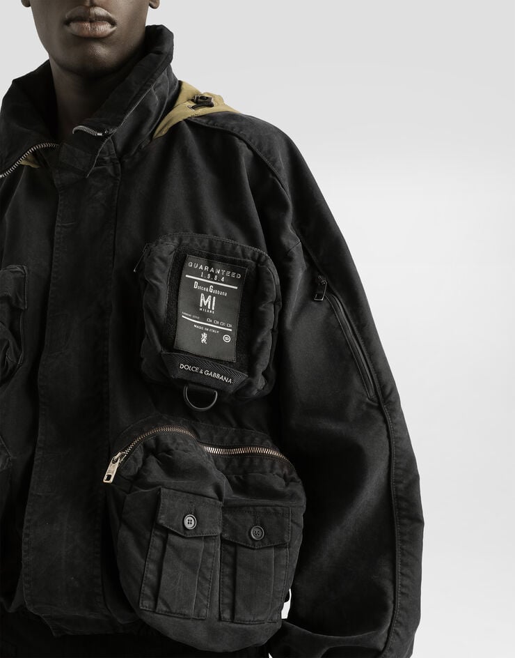 Dolce & Gabbana Waxed natté bomber jacket Black G9BPWTHUMVU