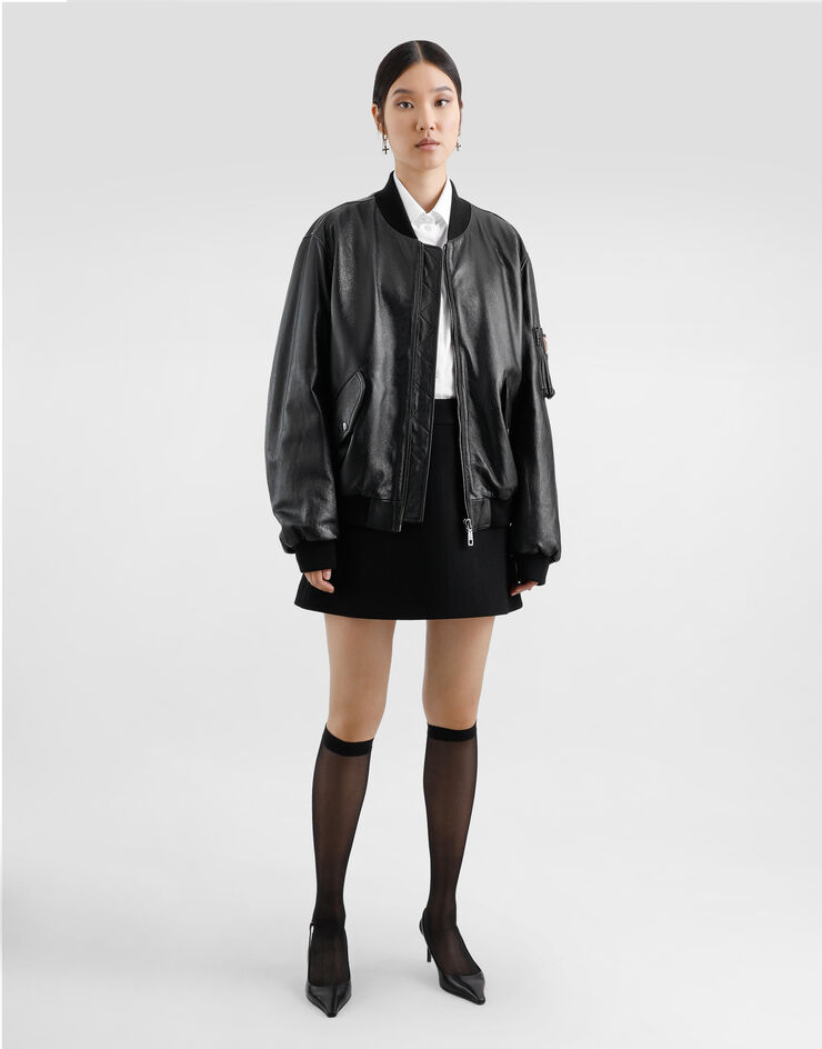 Dolce & Gabbana A-Linien-Minirock aus Wollkrepp Schwarz F4CYTTFU2TZ