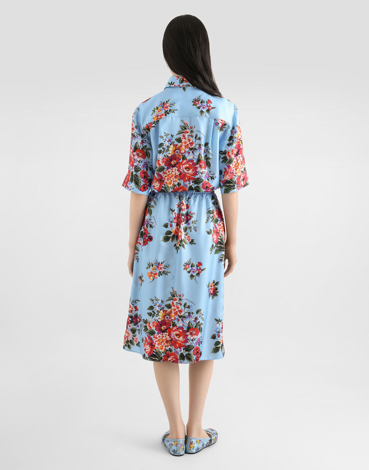 Dolce & Gabbana Flower bouquet-print twill shirt Multicolor F5T50TIS11I