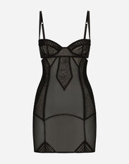 Dolce & Gabbana Tulle minidress with corset details Black F6H0ZTFLRE1